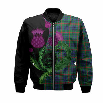 Aiton Tartan Bomber Jacket Traditional Scottish Thistle