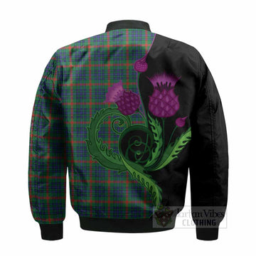Aiton Tartan Bomber Jacket Traditional Scottish Thistle