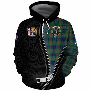 Aiton Tartan Cotton Hoodie New Zealand Pattern Unique Zipper Stylized