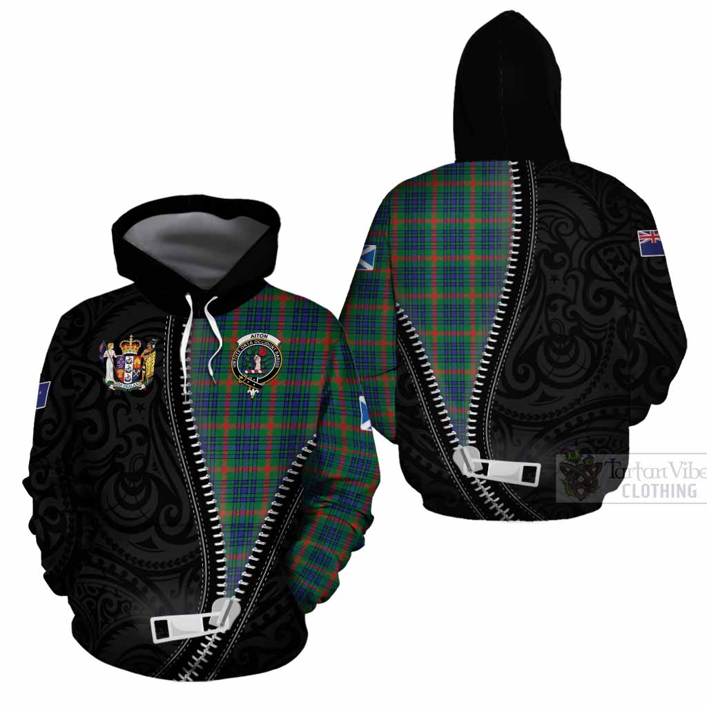 Aiton Tartan Cotton Hoodie New Zealand Pattern Unique Zipper Stylized
