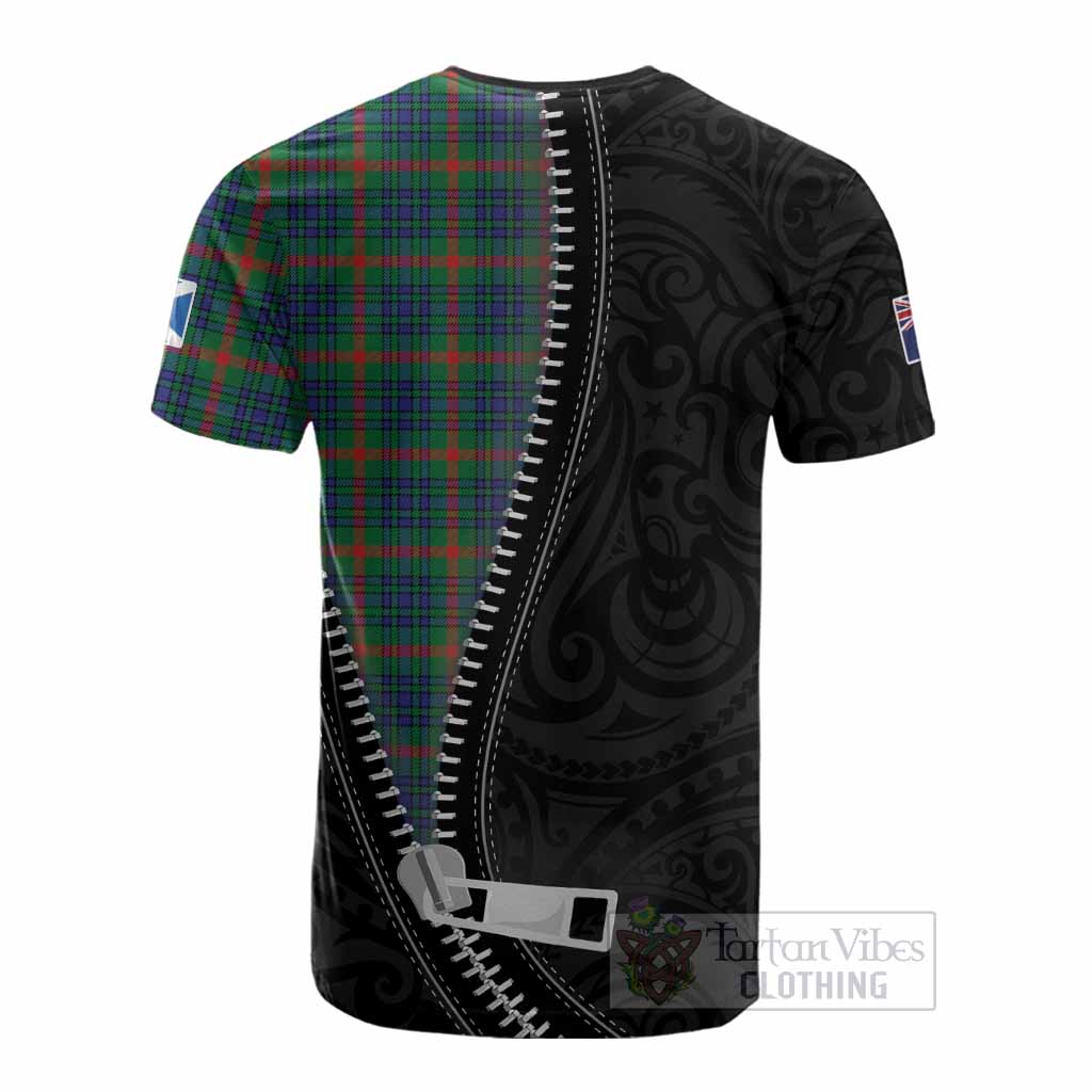 Aiton Tartan Cotton T-shirt New Zealand Pattern Unique Zipper Stylized