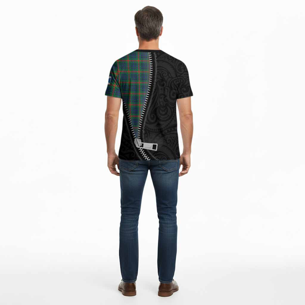 Aiton Tartan Cotton T-shirt New Zealand Pattern Unique Zipper Stylized