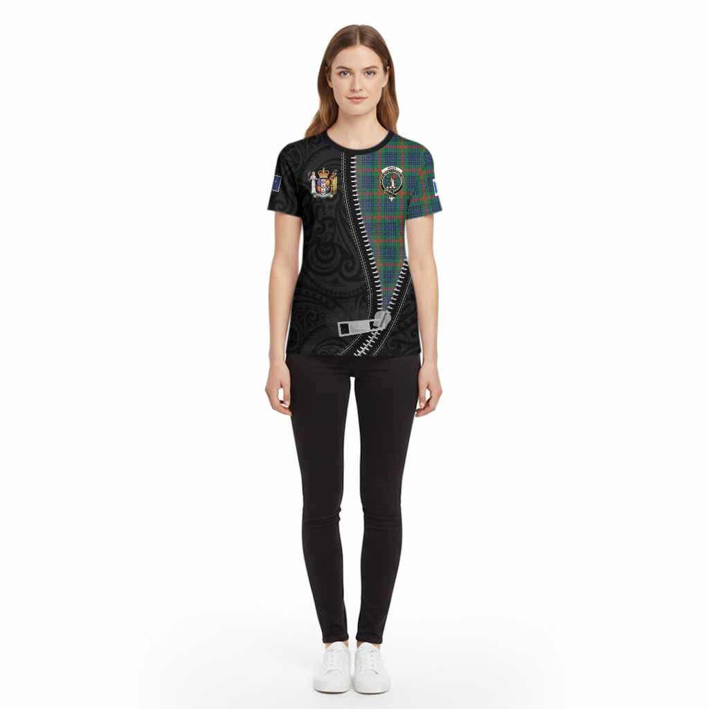 Aiton Tartan Cotton T-shirt New Zealand Pattern Unique Zipper Stylized