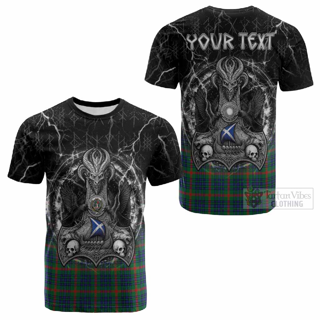 Aiton Tartan Crest Cotton T-shirt Celtic Odin's Raven Legacy