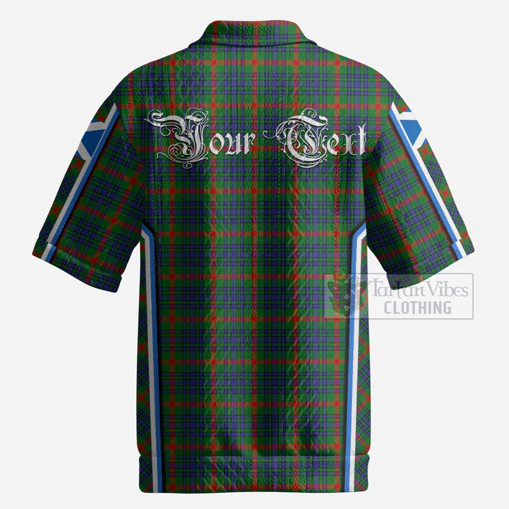 Aiton Tartan Crest Men’s Polo Sweater Top Scotland Coat of Arm Flag Style