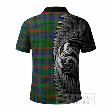 Aiton Tartan Crest Polo Shirt With New Zealand Silver Fern Maori Koru