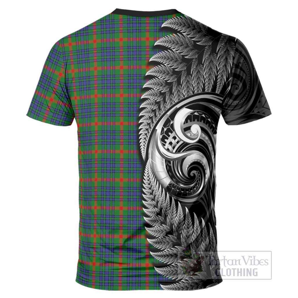 Aiton Tartan Crest T-Shirt With New Zealand Silver Fern Maori Koru
