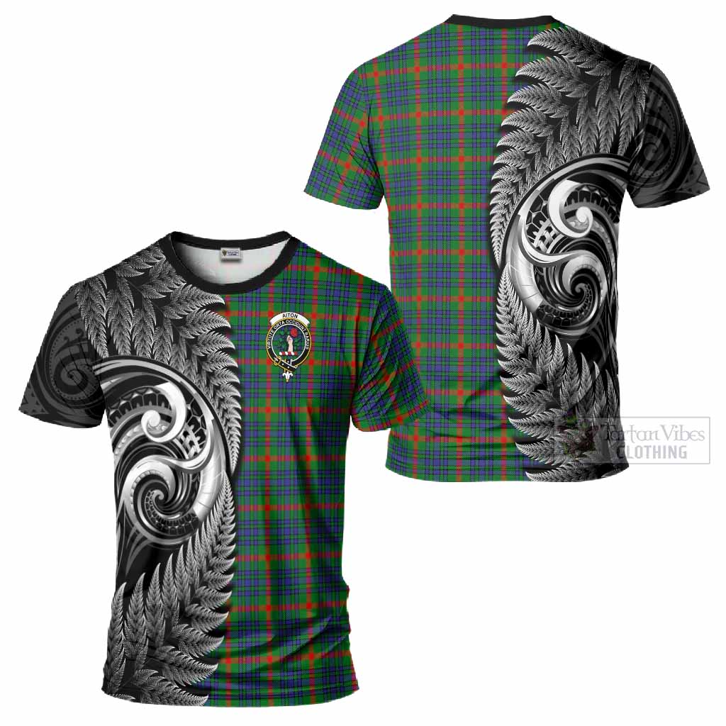 Aiton Tartan Crest T-Shirt With New Zealand Silver Fern Maori Koru