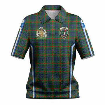 Aiton Tartan Crest Women’s Polo Sweater Top Scotland Coat of Arm Flag Style