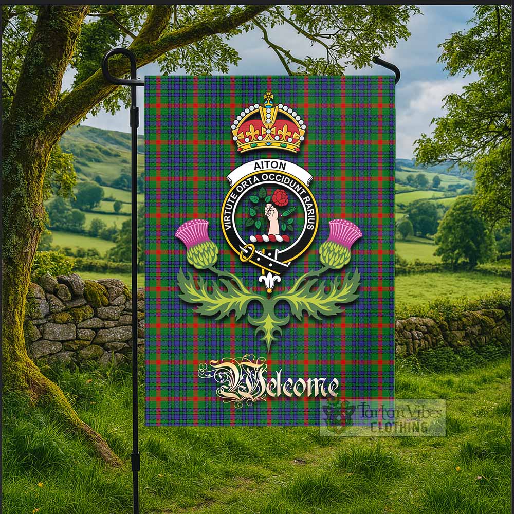 Aiton Tartan Family Crest Garden Flag Royal Thistle Welcome Style - Tartan Vibes Clothing
