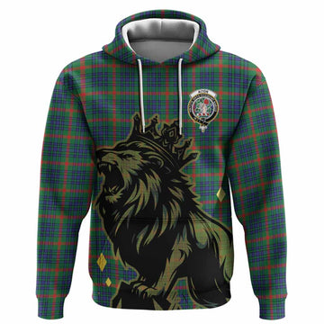 Aiton Tartan Family Crest Hoodie Crowned Lion Roaring