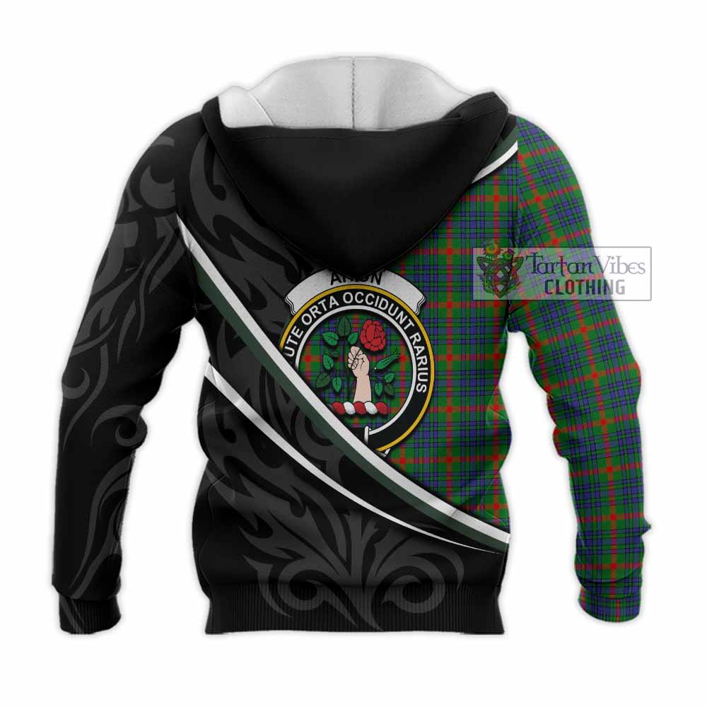 Aiton Tartan Family Crest Knitted Hoodie Celtic Scottish Thistle Floral - Tartan Vibes Clothing