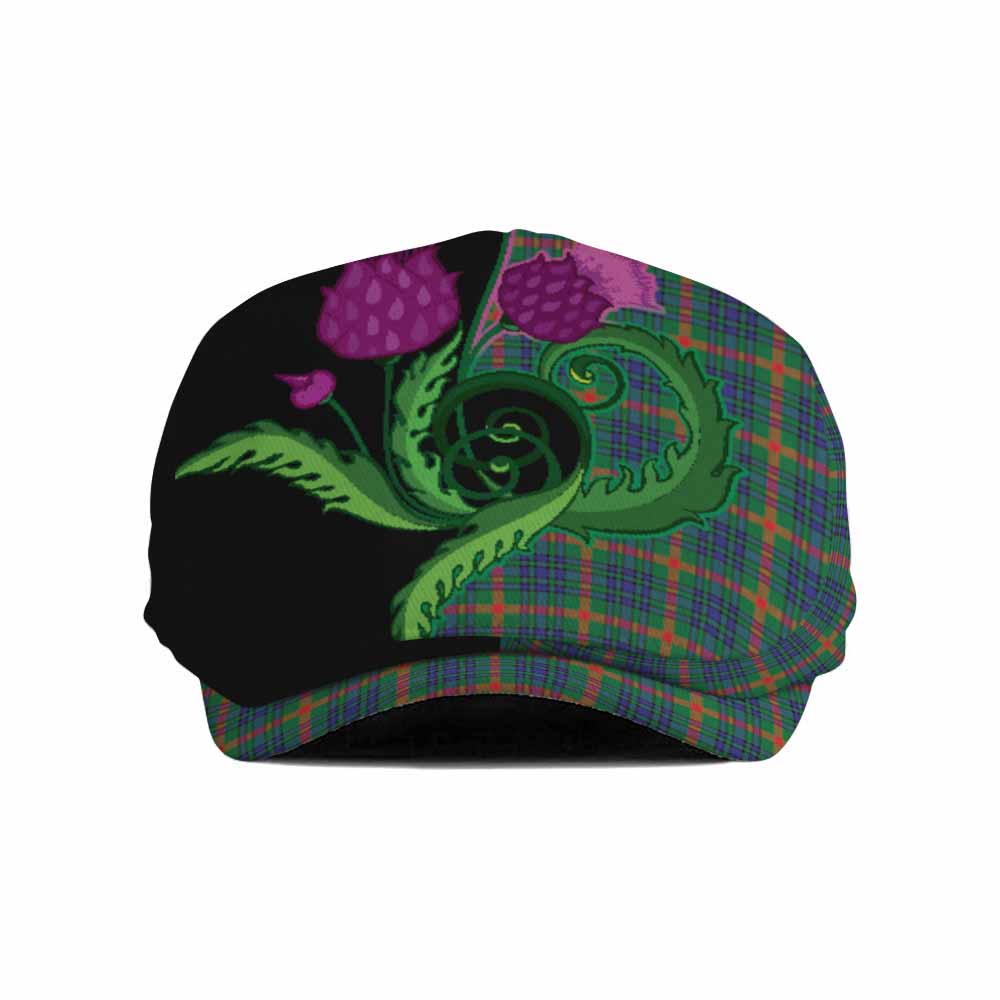 Aiton Tartan Flat Cap, Jeff Cap Traditional Scottish Thistle