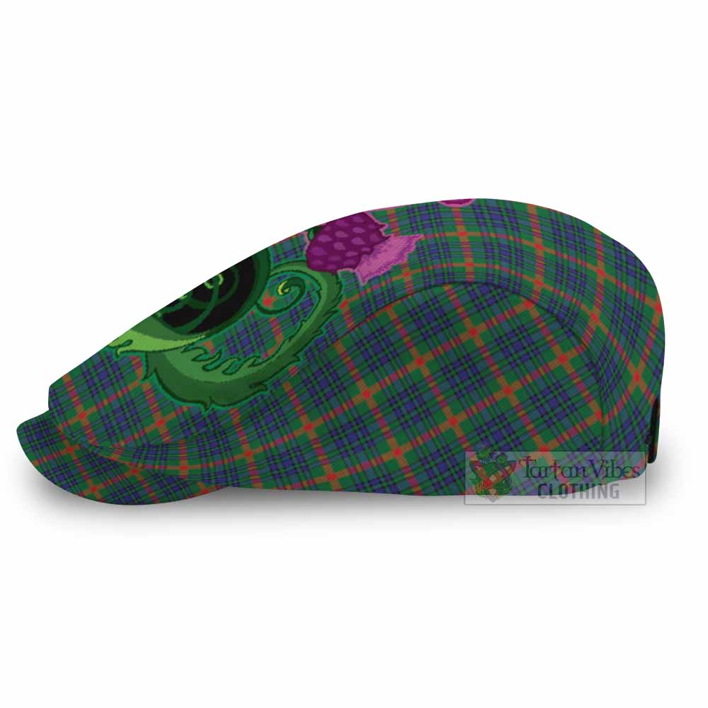 Aiton Tartan Flat Cap, Jeff Cap Traditional Scottish Thistle
