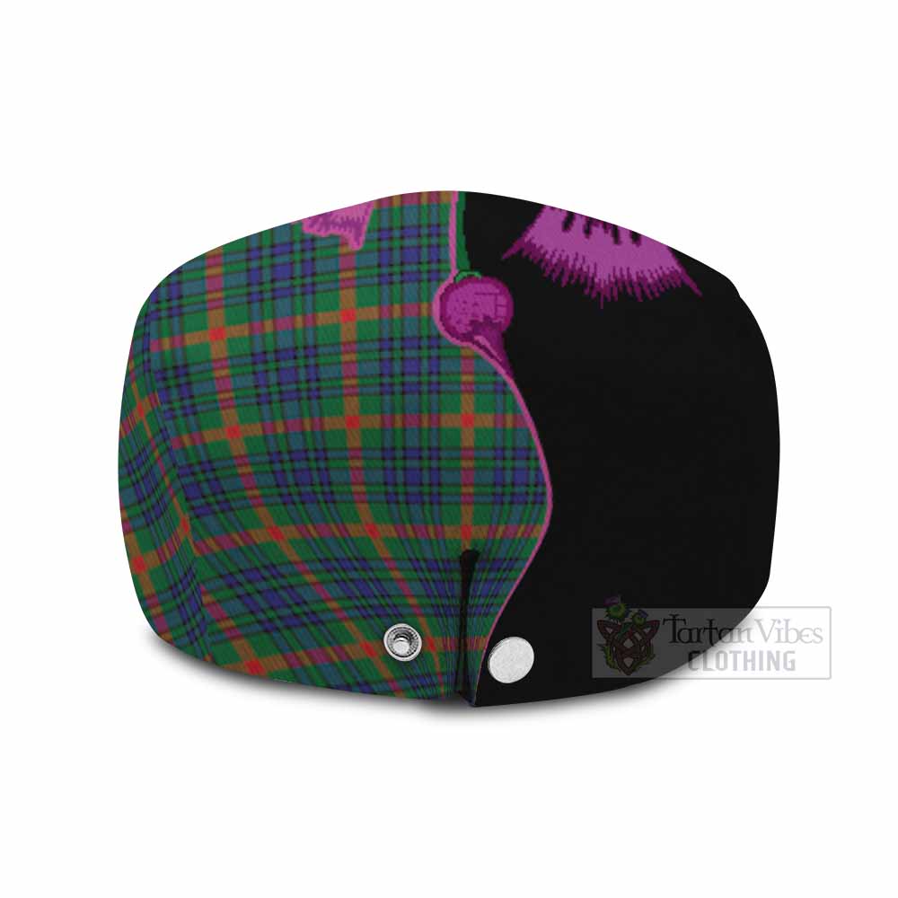 Aiton Tartan Flat Cap, Jeff Cap Traditional Scottish Thistle