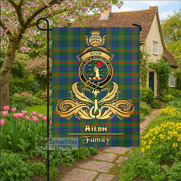 Aiton Tartan Garden Flag with Highland Thistle Cherish Family Crest Style