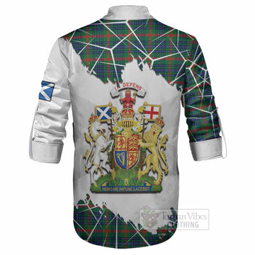 Aiton Tartan Ghillie Shirt with Family Crest and Lion Rampant Grunge Style