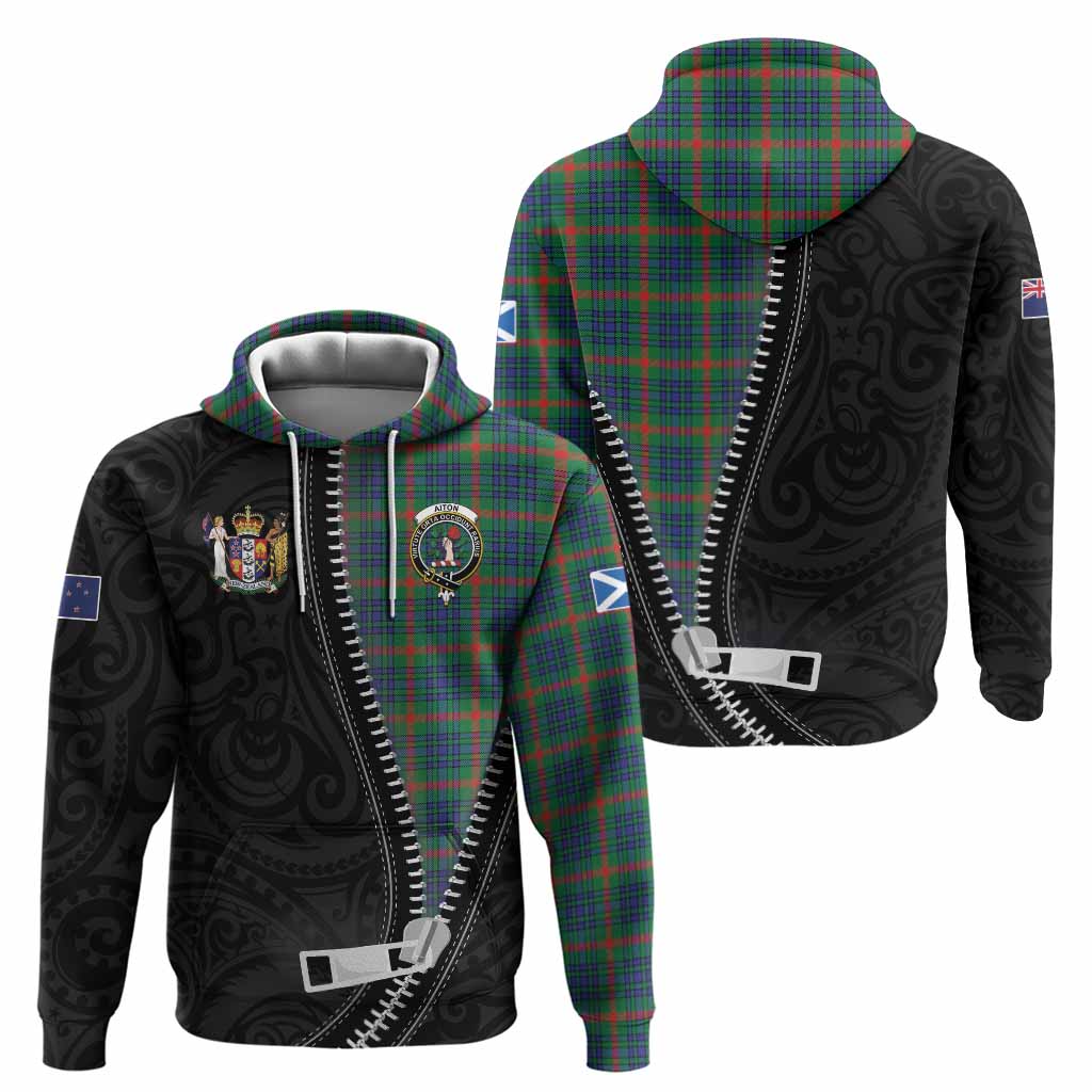 Aiton Tartan Hoodie New Zealand Pattern Unique Zipper Stylized