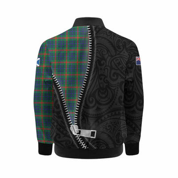 Aiton Tartan Kid Bomber Jacket New Zealand Pattern Unique Zipper Stylized