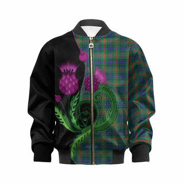 Aiton Tartan Kid Bomber Jacket Traditional Scottish Thistle