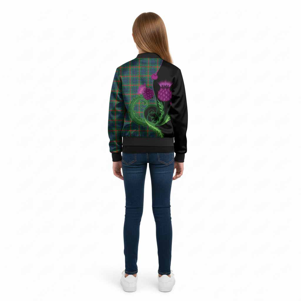 Aiton Tartan Kid Bomber Jacket Traditional Scottish Thistle