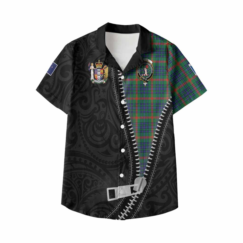 Aiton Tartan Kid Hawaiian Shirt New Zealand Pattern Unique Zipper Stylized
