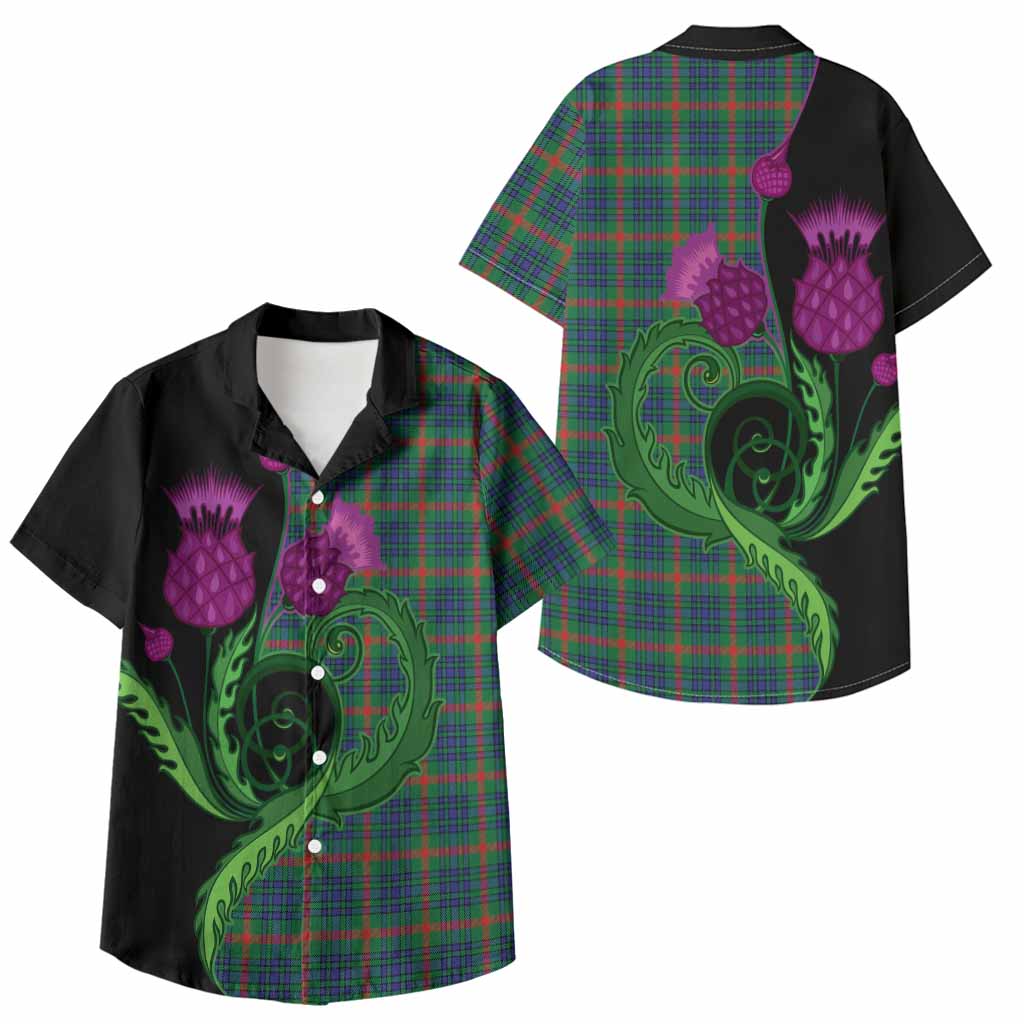 Aiton Tartan Kid Hawaiian Shirt Traditional Scottish Thistle