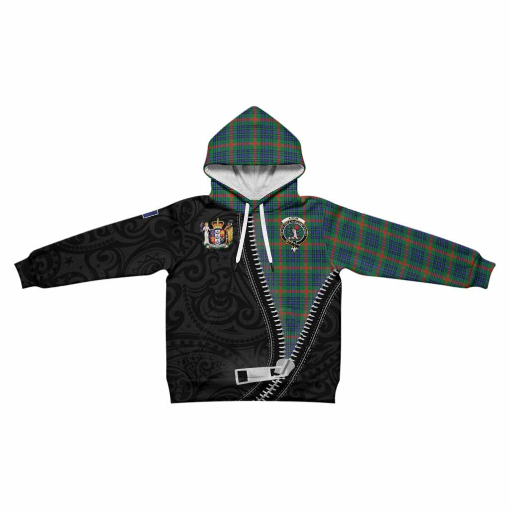 Aiton Tartan Kid Hoodie New Zealand Pattern Unique Zipper Stylized