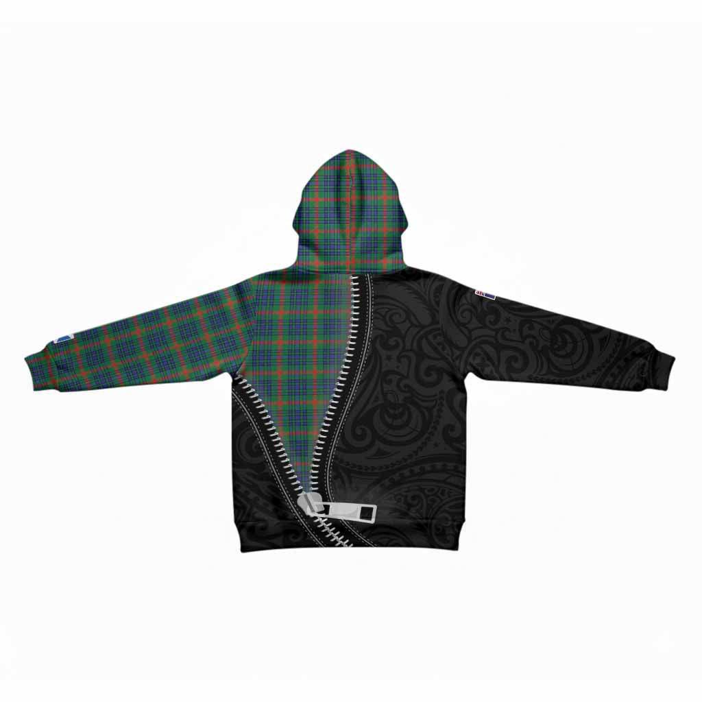 Aiton Tartan Kid Hoodie New Zealand Pattern Unique Zipper Stylized