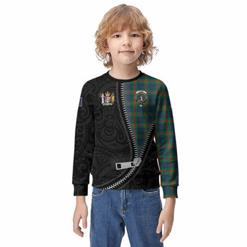 Aiton Tartan Kid Knitted Sweatshirt New Zealand Pattern Unique Zipper Stylized
