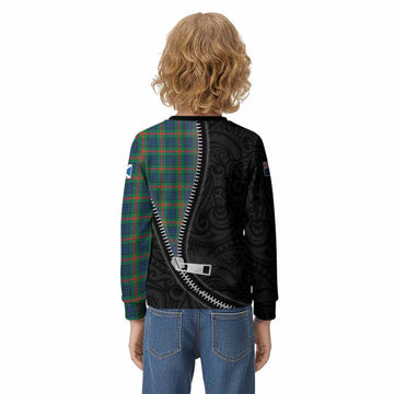Aiton Tartan Kid Knitted Sweatshirt New Zealand Pattern Unique Zipper Stylized