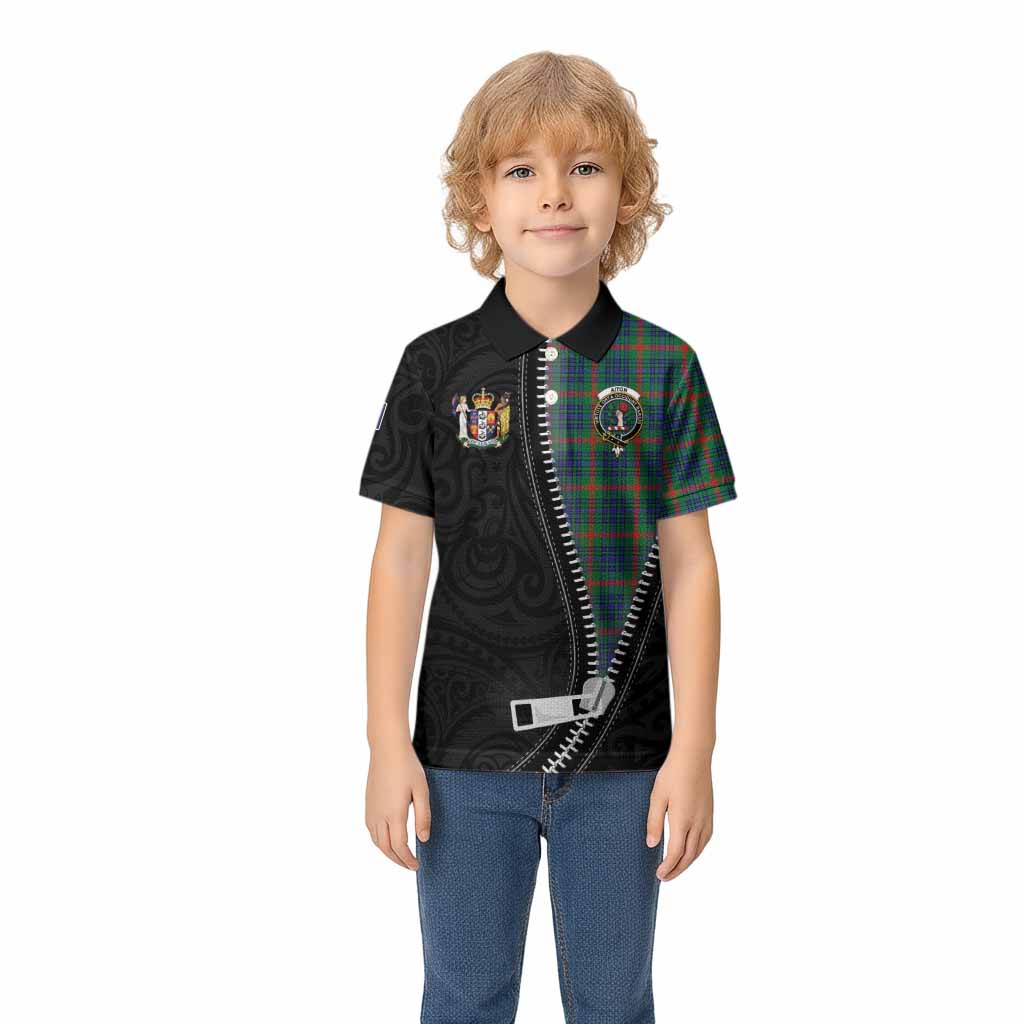 Aiton Tartan Kid Polo Shirt New Zealand Pattern Unique Zipper Stylized