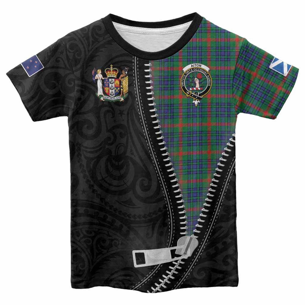 Aiton Tartan Kid T-shirt New Zealand Pattern Unique Zipper Stylized