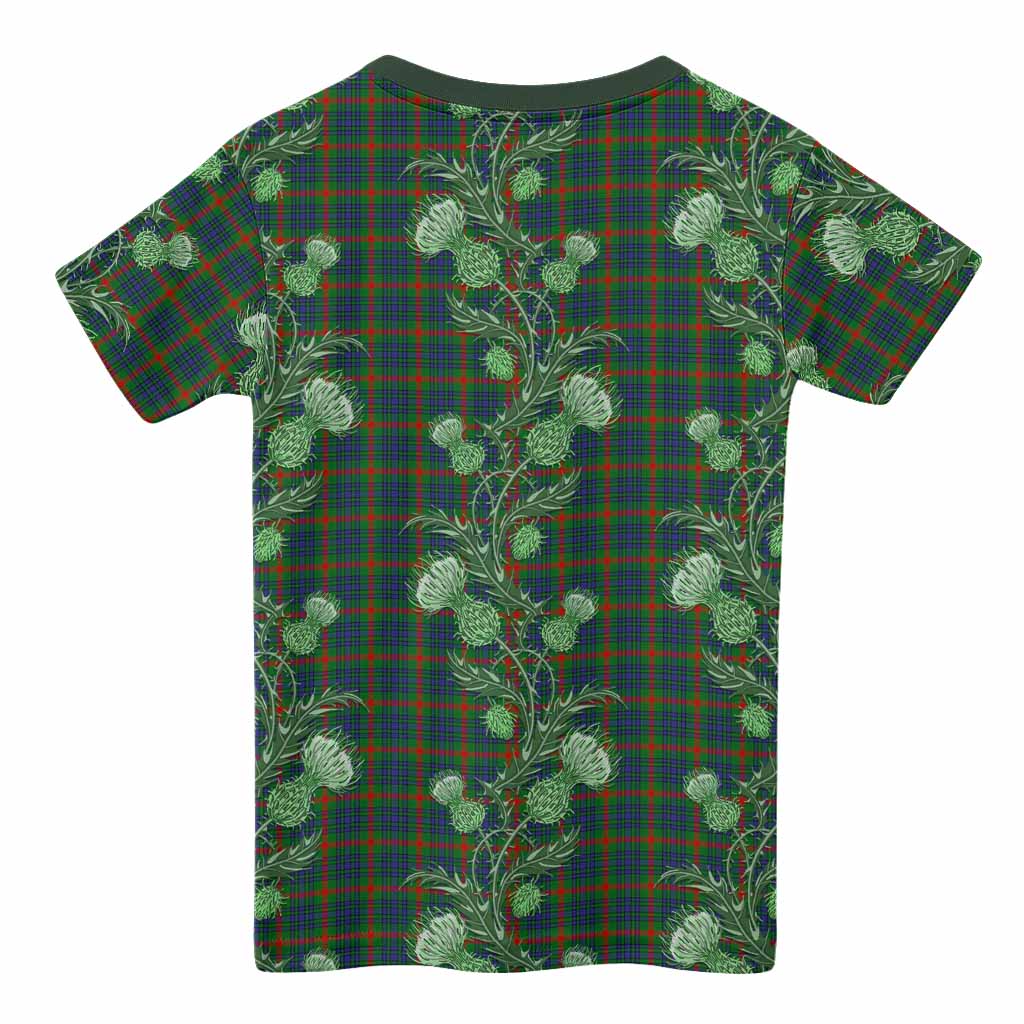Aiton Tartan Kid T-shirt Seamless Scottish Thistle Flowers