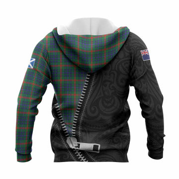 Aiton Tartan Knitted Hoodie New Zealand Pattern Unique Zipper Stylized
