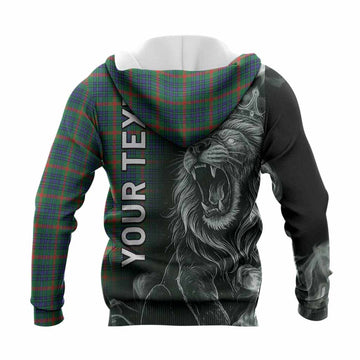 Aiton Tartan Knitted Hoodie Roaring Lion Heritage