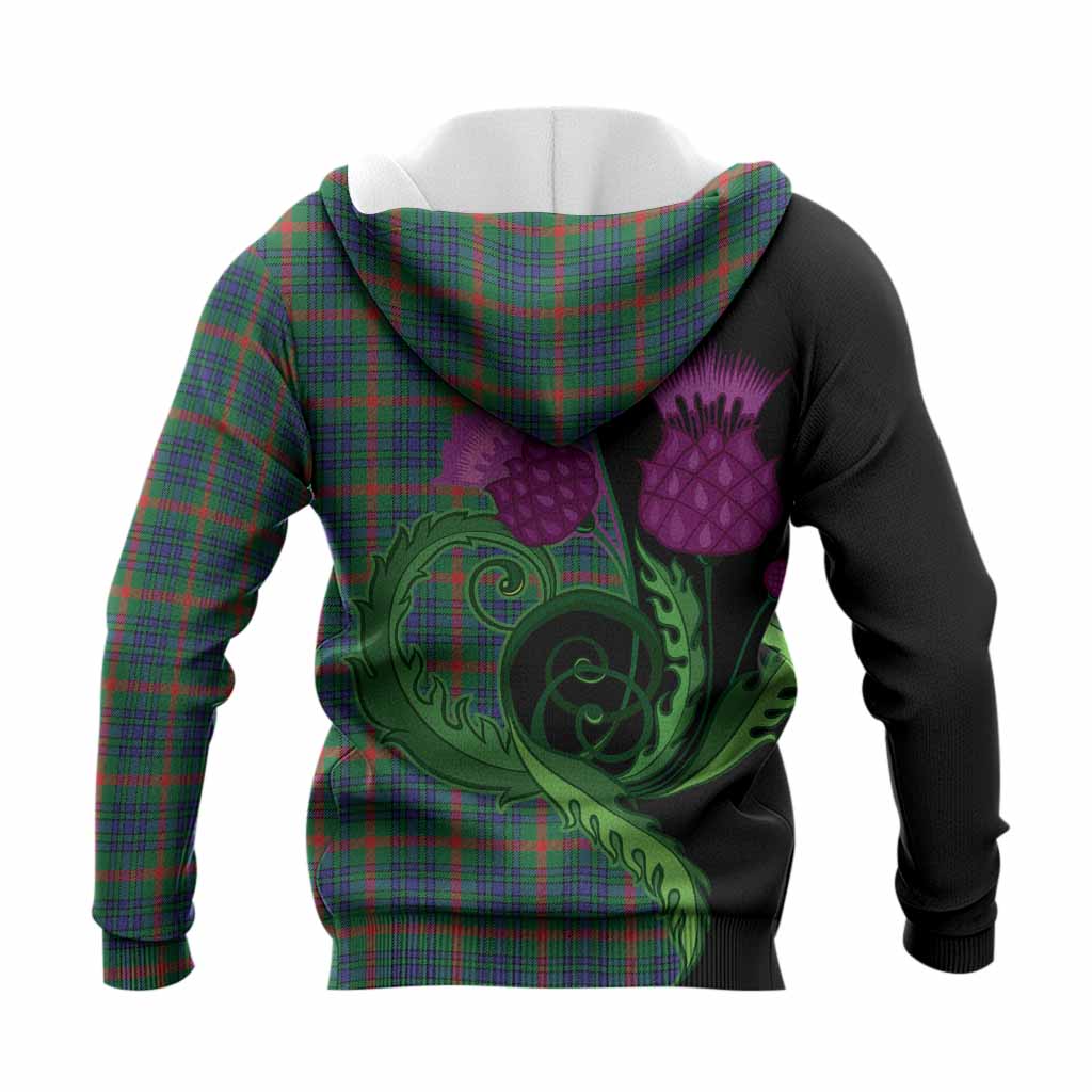 Aiton Tartan Knitted Hoodie Traditional Scottish Thistle