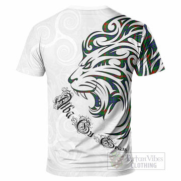 Aiton Tartan Lion Roar T-Shirt Alba Gu Brath with Celtic Motifs