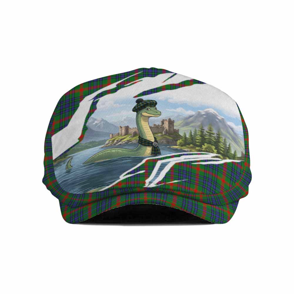 Aiton Tartan Loch Ness Monster Scottish Heritage Art Flat Cap, Jeff Cap