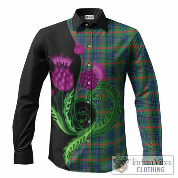 Aiton Tartan Long Sleeve Button Shirts Traditional Scottish Thistle