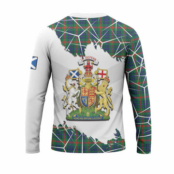 Aiton Tartan Long Sleeve T-Shirt with Family Crest and Lion Rampant Grunge Style