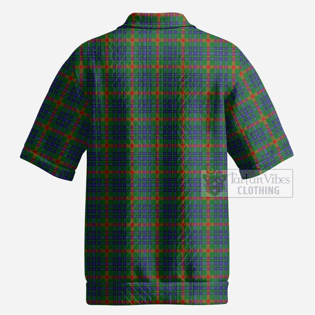 Aiton Tartan Men’s Polo Sweater Top with Family Crest