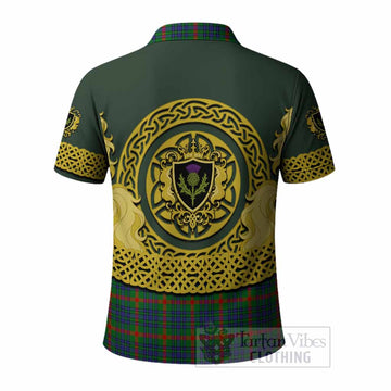 Aiton Tartan Polo Shirt Unicorn Celtic Knot And Thistle Emblem