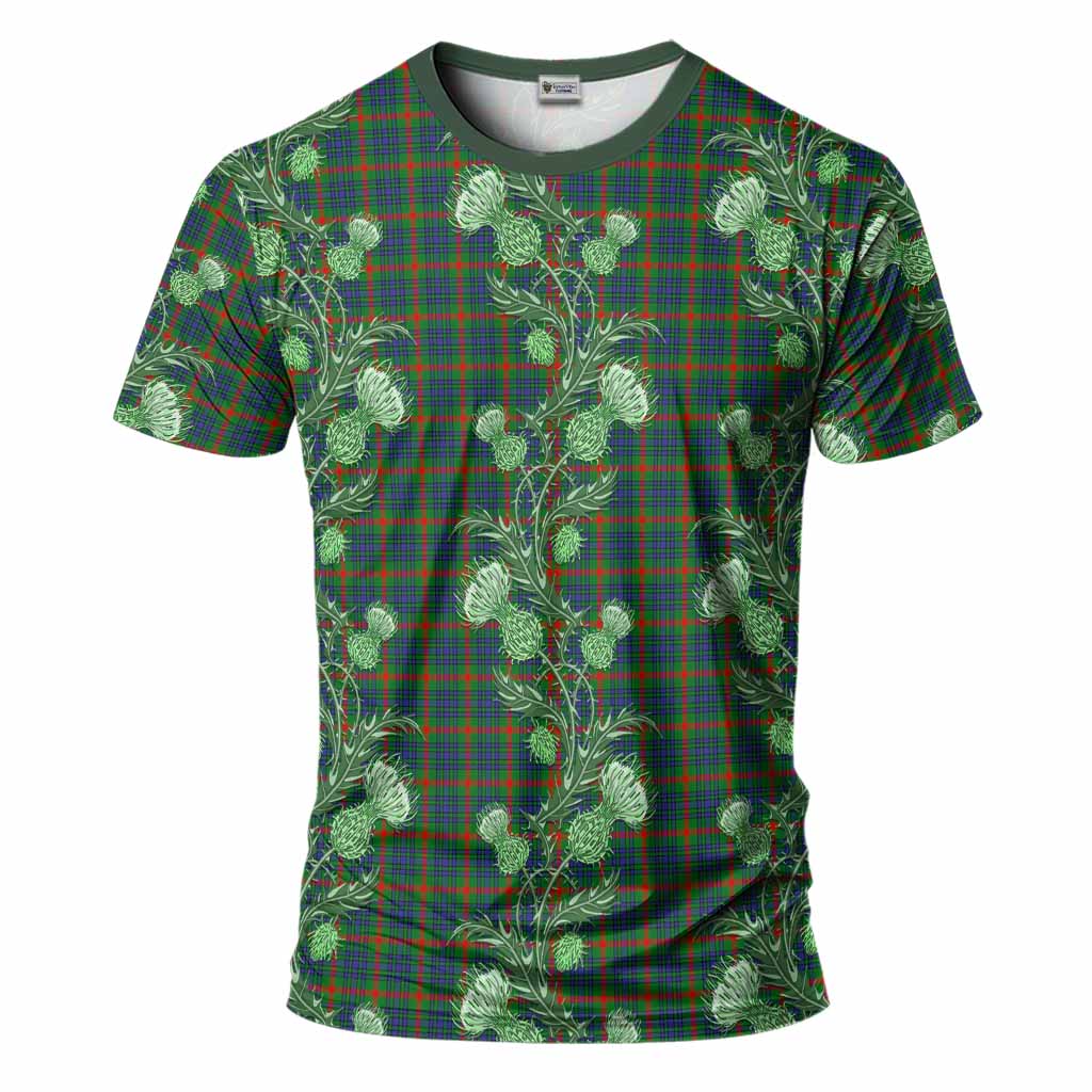 Aiton Tartan T-Shirt Seamless Scottish Thistle Flowers