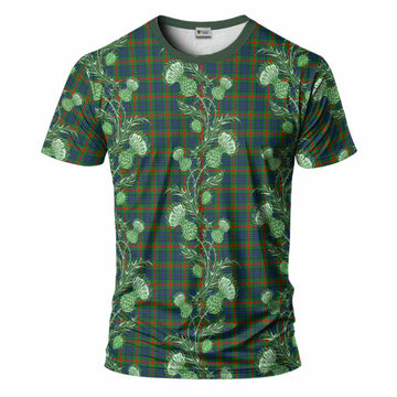 Aiton Tartan T-Shirt Seamless Scottish Thistle Flowers