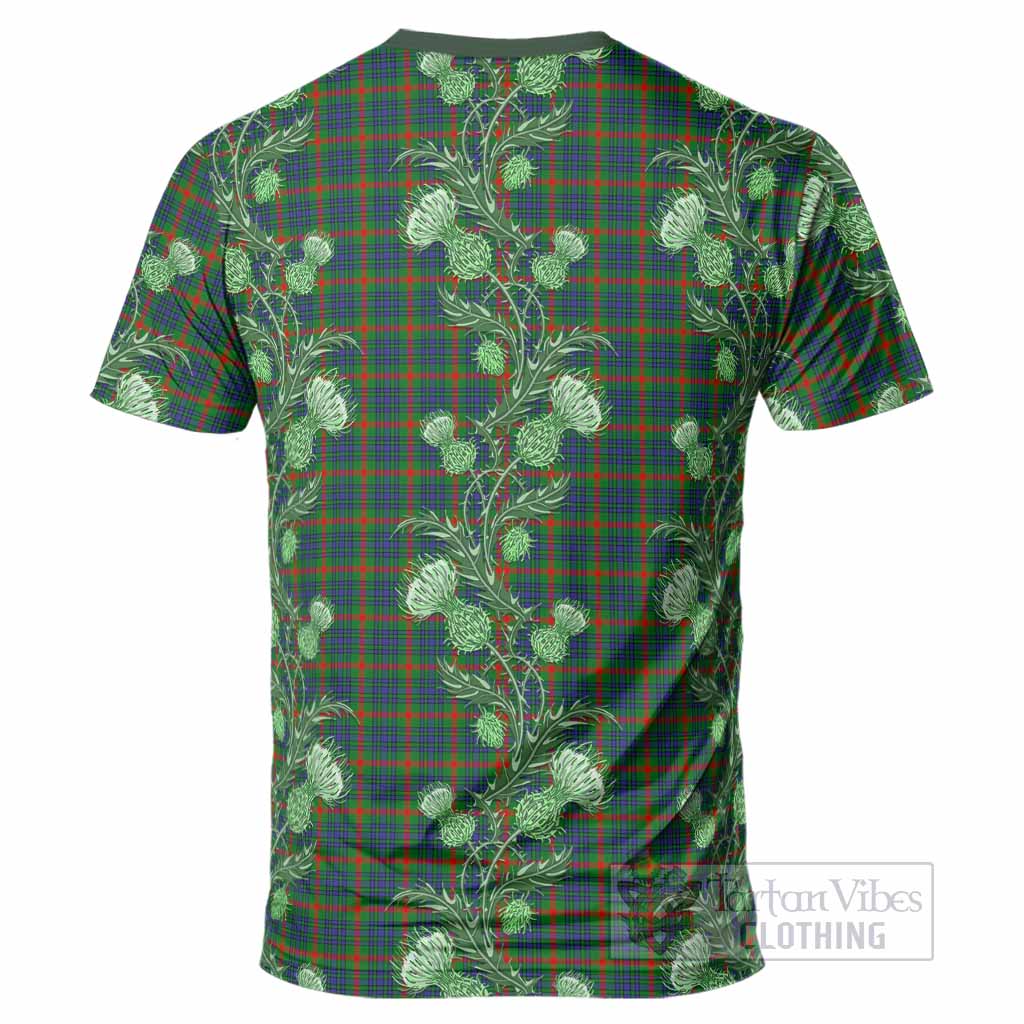 Aiton Tartan T-Shirt Seamless Scottish Thistle Flowers