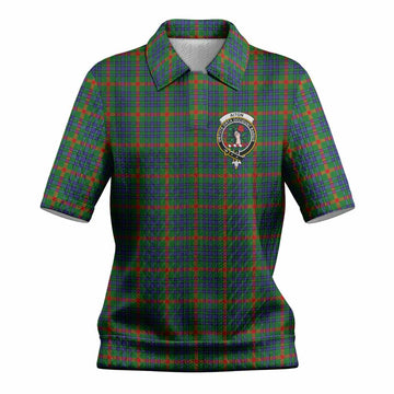 Aiton Tartan Women’s Polo Sweater Top with Family Crest