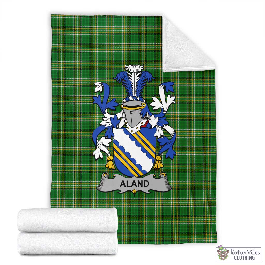 Aland Irish Clan Tartan Blanket with Coat of Arms X-Large 59 x 79 inches 150 x 200 cm - Tartan Vibes Clothing
