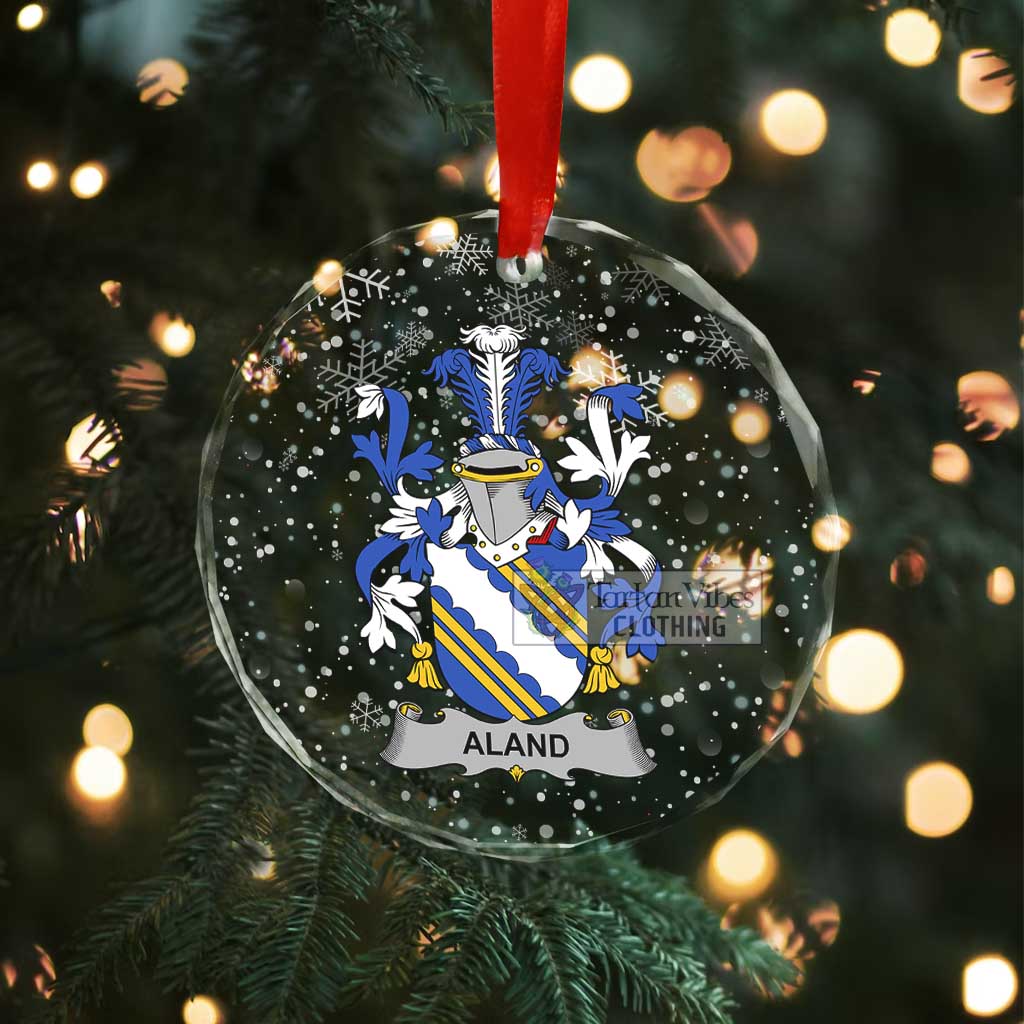 Tartan Vibes Clothing Aland Irish Clan Christmas Glass Ornament with Coat of Arms