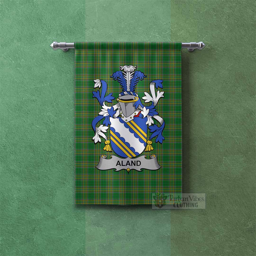 Tartan Vibes Clothing Aland Irish Clan Tartan Gonfalon, Tartan Banner with Coat of Arms